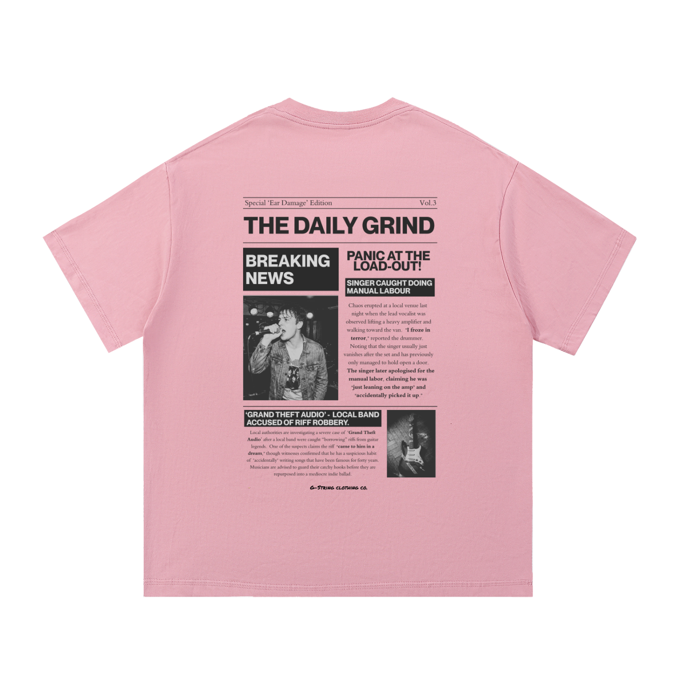 "The Daily Grind" Music Newspaper Print Tee (Unisex)