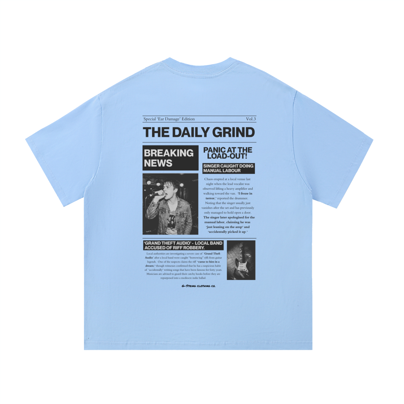"The Daily Grind" Music Newspaper Print Tee (Unisex)