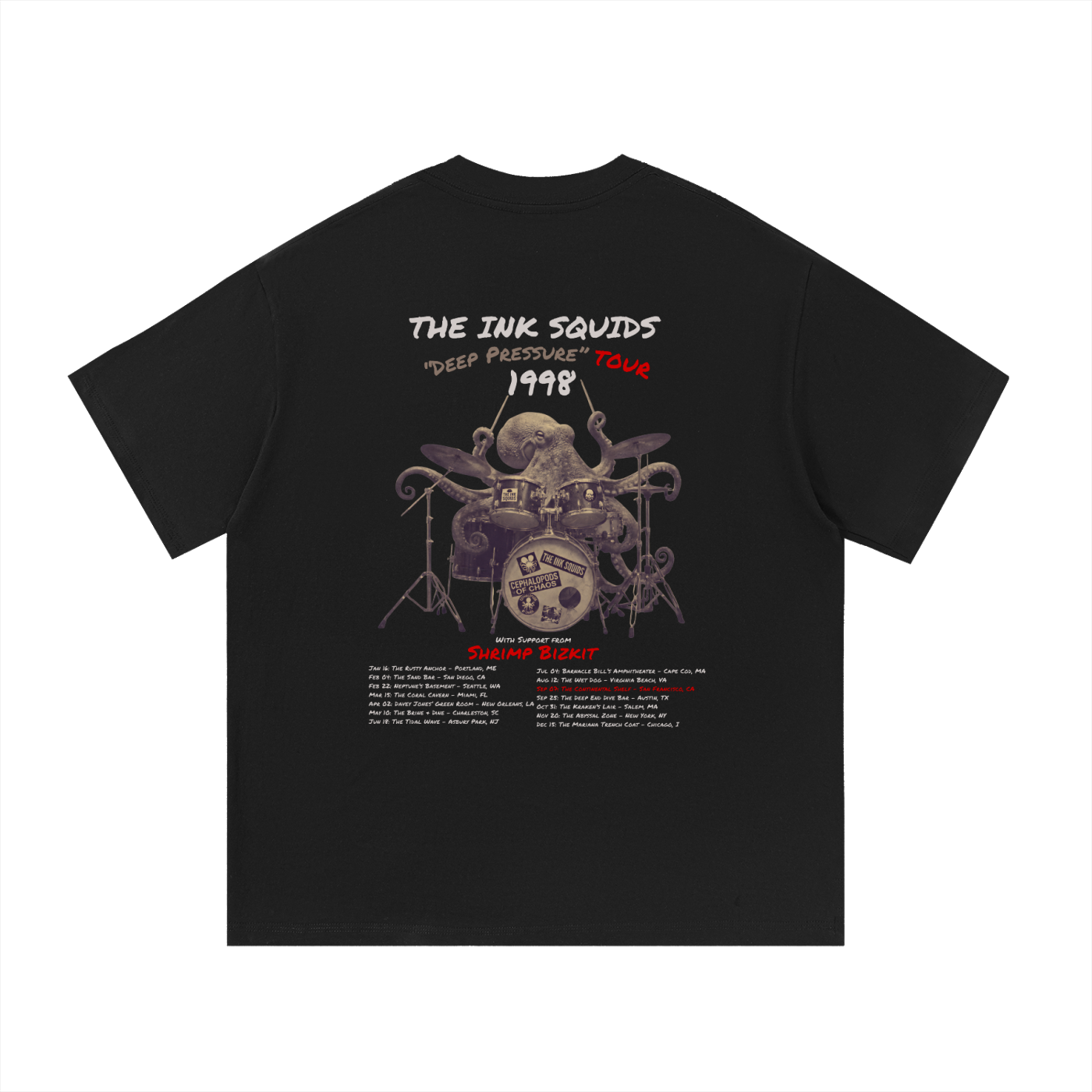 "The Ink Squids" 1998 Deep Pressure Tour Tee (Unisex)