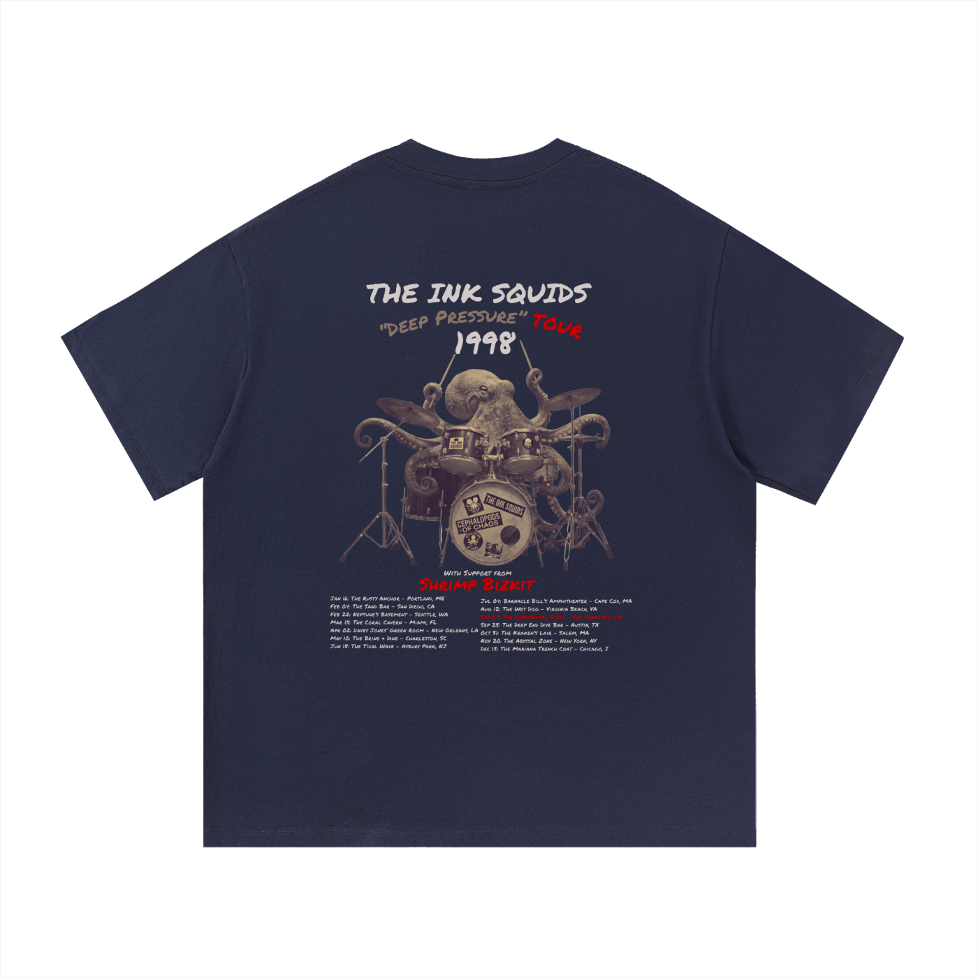 "The Ink Squids" 1998 Deep Pressure Tour Tee (Unisex)